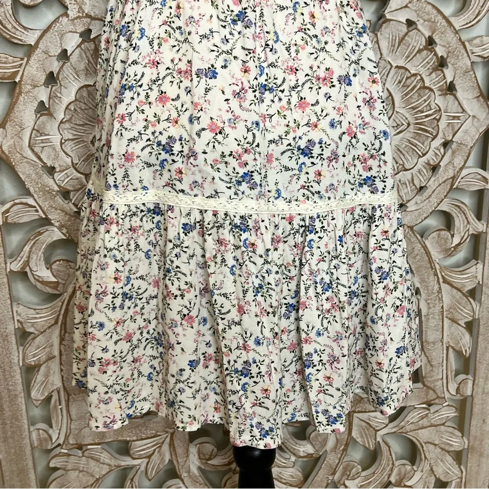 EUC Wild Fable Cottagecore Floral Ruffle Rayon Tiered Sundress Sz S - Picture 3 of 6